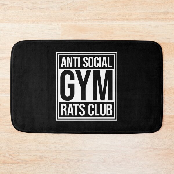 Item preview, Anti Social Gym Rats Club Funny Workout Quote Logo designed and sold by shirt-o-mat.