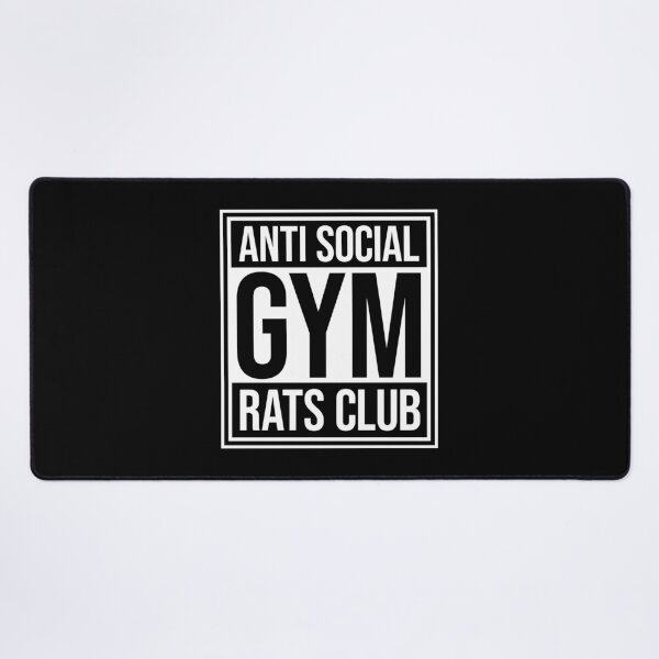 Item preview, Anti Social Gym Rats Club Funny Workout Quote Logo designed and sold by shirt-o-mat.