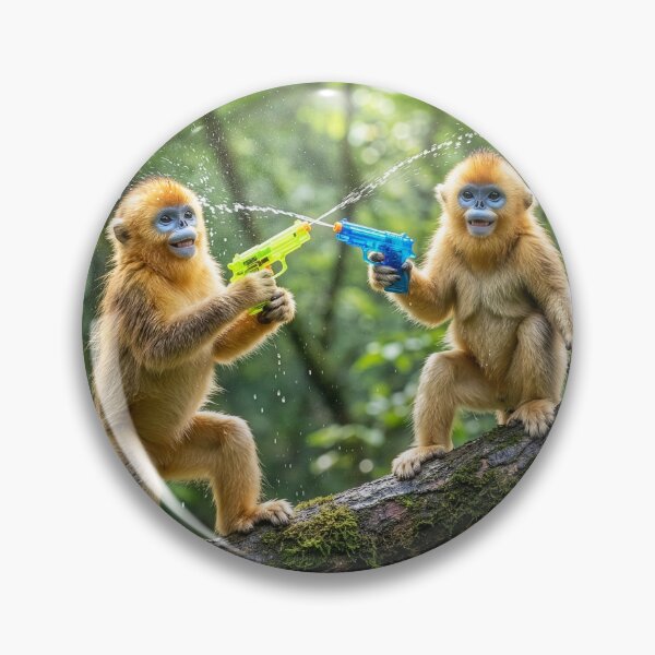 Item preview, Two Young Golden Monkeys Have Water Fight designed and sold by Tridentulus.