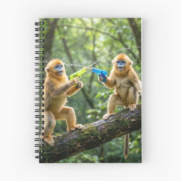 Item preview, Two Young Golden Monkeys Have Water Fight designed and sold by Tridentulus.