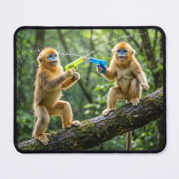 Item preview, Two Young Golden Monkeys Have Water Fight designed and sold by Tridentulus.