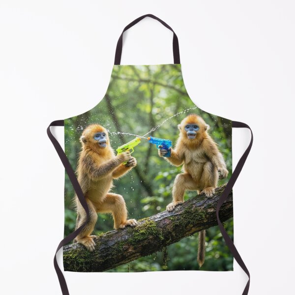 Item preview, Two Young Golden Monkeys Have Water Fight designed and sold by Tridentulus.