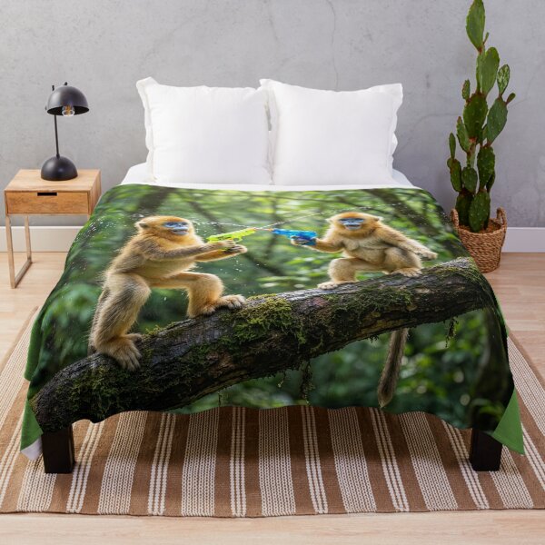 Item preview, Two Young Golden Monkeys Have Water Fight designed and sold by Tridentulus.