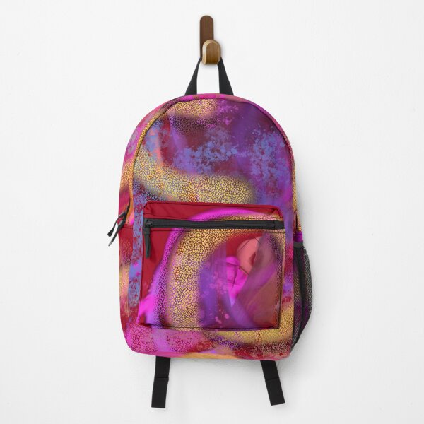 Item preview, Sunny retro Flow pink colorful flower abstract in red blue and orange tones designed and sold by Susanna Schorr.
