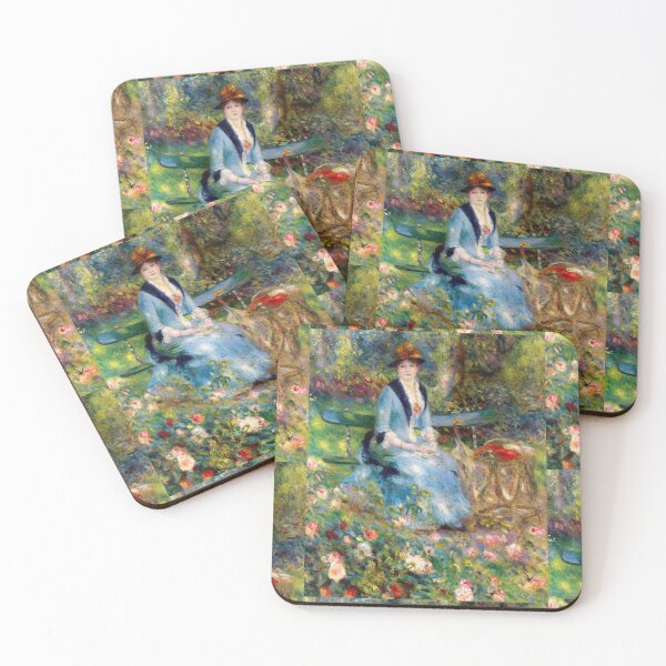 Item preview, In the Roses by Pierre-Auguste Renoir: Romantic Impressionist Garden Poster designed and sold by artofuniverse.
