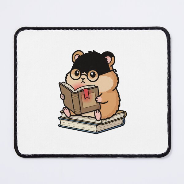 Item preview, Studious Hamster Reading Book with Glasses designed and sold by amamspk.