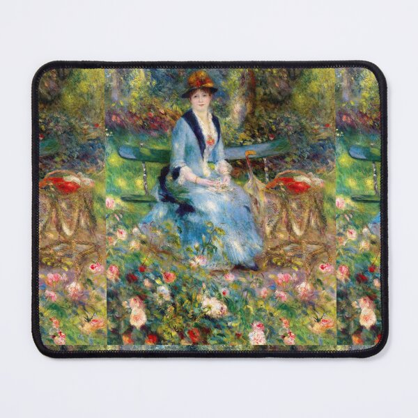 Item preview, In the Roses by Pierre-Auguste Renoir: Romantic Impressionist Garden Poster designed and sold by artofuniverse.