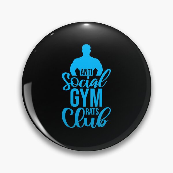Item preview, Anti Social Gym Rats Club Funny Workout Quote Logo designed and sold by shirt-o-mat.