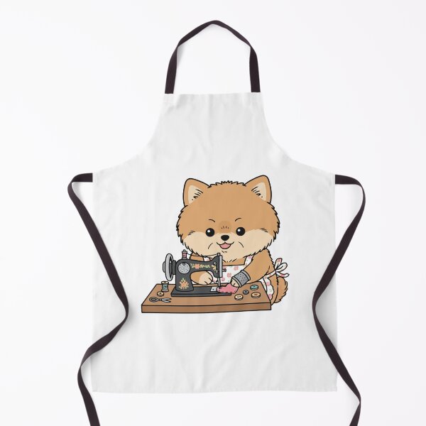 Item preview, Cute Pomeranian Dog Using Sewing Machine designed and sold by amamspk.