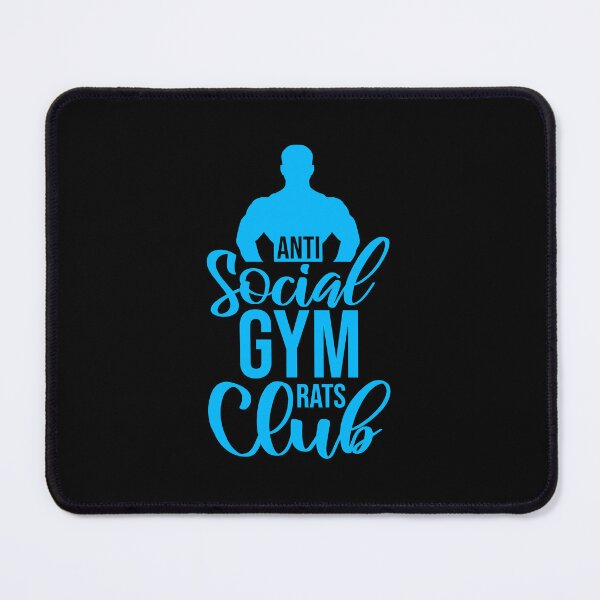 Item preview, Anti Social Gym Rats Club Funny Workout Quote Logo designed and sold by shirt-o-mat.