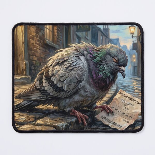 Item preview, The Urban Dreamer Pigeon - Gritty British Street Art Illustration designed and sold by Englandbear.