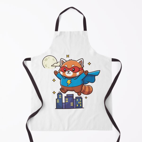 Item preview, Red Panda Superhero Flying Over City designed and sold by amamspk.