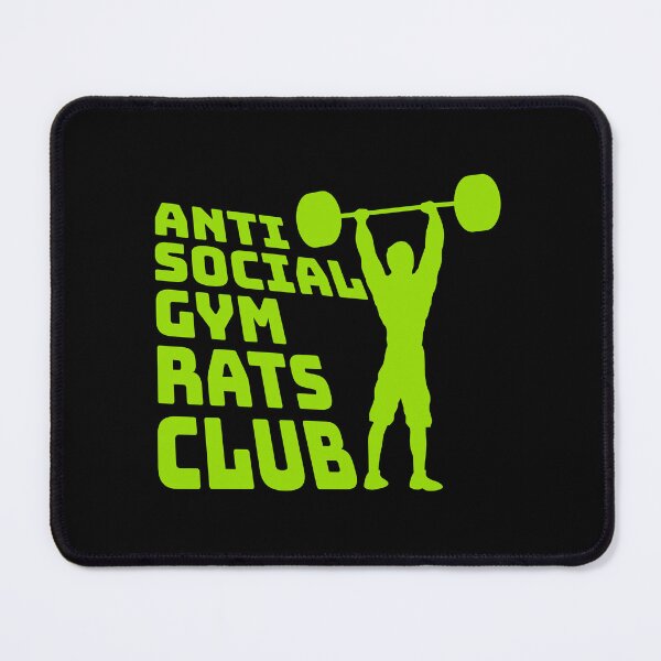 Item preview, Anti Social Gym Rats Club Funny Workout Quote Logo designed and sold by shirt-o-mat.