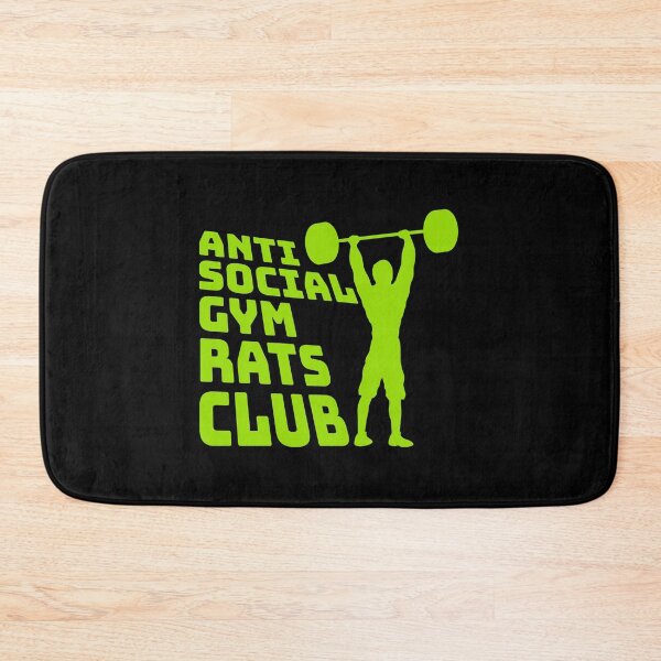 Item preview, Anti Social Gym Rats Club Funny Workout Quote Logo designed and sold by shirt-o-mat.
