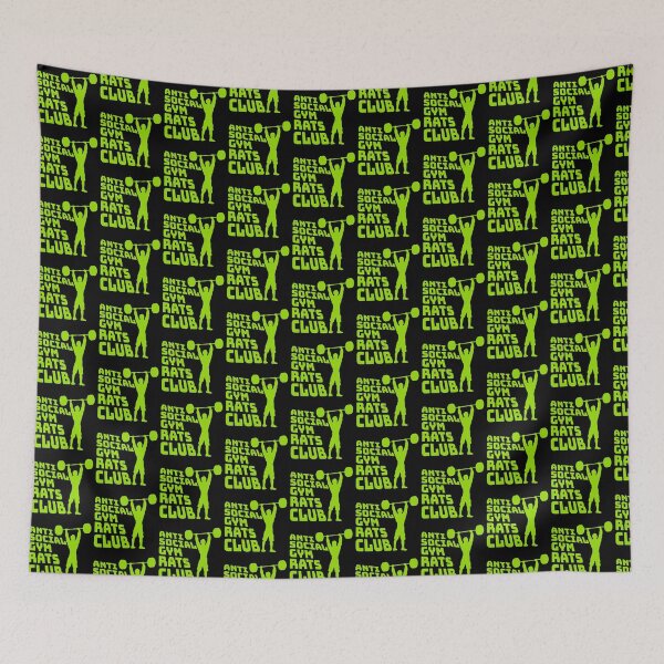 Item preview, Anti Social Gym Rats Club Funny Workout Quote Logo designed and sold by shirt-o-mat.