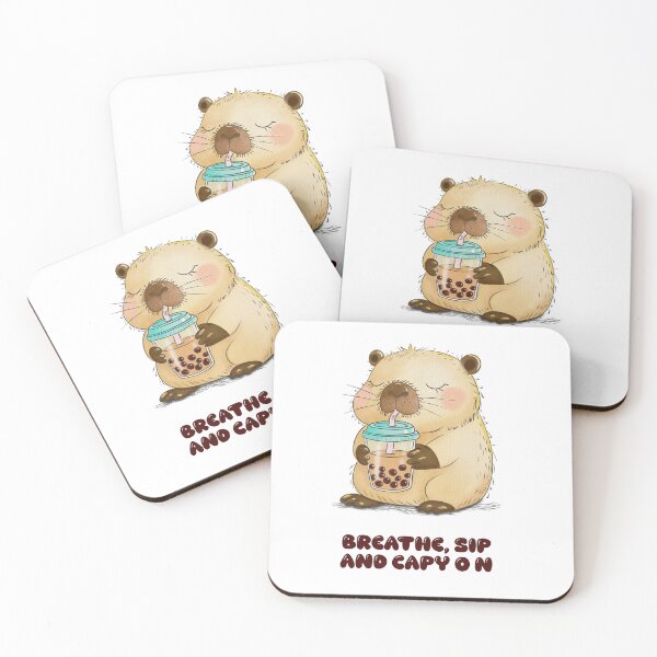 Item preview, Breathe Sip and Capy On T-Shirt | Cute Capybara Boba Tea Shirt | Funny Capybara Pun Tee | Chill Animal Shirt | Kawaii Capybara Design designed and sold by SimoesArtistry.