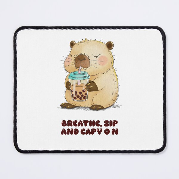 Item preview, Breathe Sip and Capy On T-Shirt | Cute Capybara Boba Tea Shirt | Funny Capybara Pun Tee | Chill Animal Shirt | Kawaii Capybara Design designed and sold by SimoesArtistry.