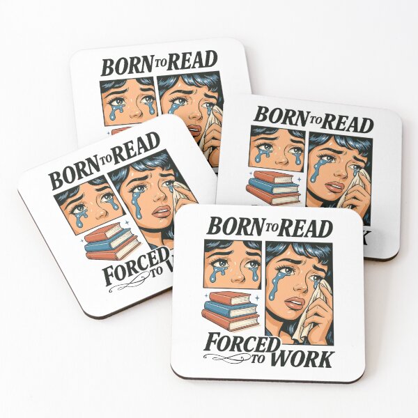 Item preview, Born to read forced to work funny bookworm quote designed and sold by CleanDecor.
