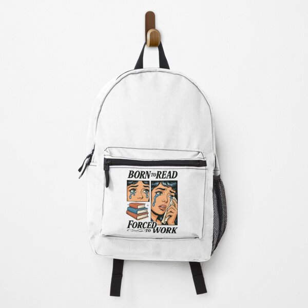 Item preview, Born to read forced to work funny bookworm quote designed and sold by CleanDecor.