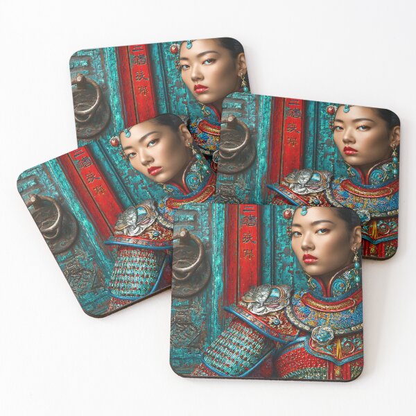 Item preview, Majestic Warrior in Colorful Traditional Attire designed and sold by Artessie.