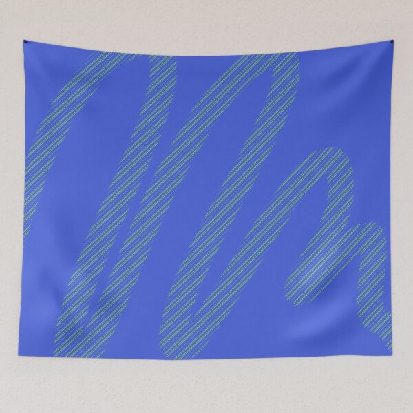 Item preview, Blue and yellow design, line pattern, abstract, modern designed and sold by Susanna Schorr.