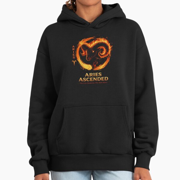 Aries Ascended Fire Zodiac Enso Premium Oversized Hoodie