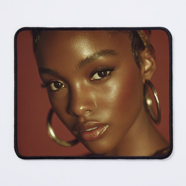 Item preview, Glowing African Beauty in Vibrant Headwrap & Gold Hoops – Radiant Red Portrait designed and sold by EK-World.