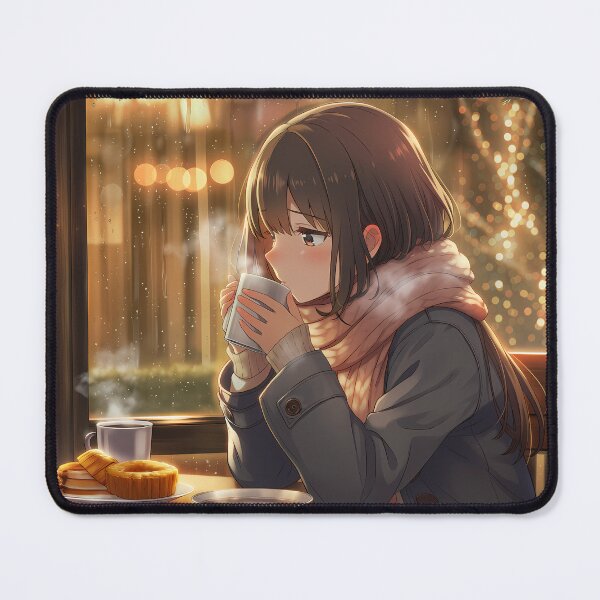 Item preview, Cozy Vibes - Rainy Evening Relaxing in a Cafe designed and sold by waifu-alert.