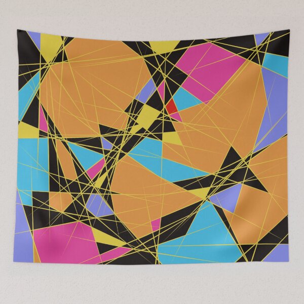 Item preview, Abstract Energy Art – Geometric Shapes in Blue & Gold, Yellow & Pink | Modern Design designed and sold by Susanna Schorr.