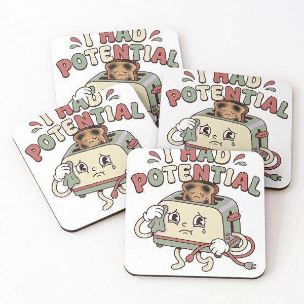 Item preview, I Had Potential Funny Sarcastic Existential Dread Retro Cartoon Gift designed and sold by QuikFun.