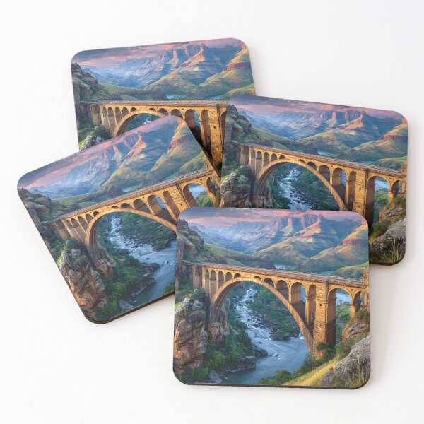 Item preview, Stunning Bridge Amidst Majestic Mountain Landscape designed and sold by Artessie.