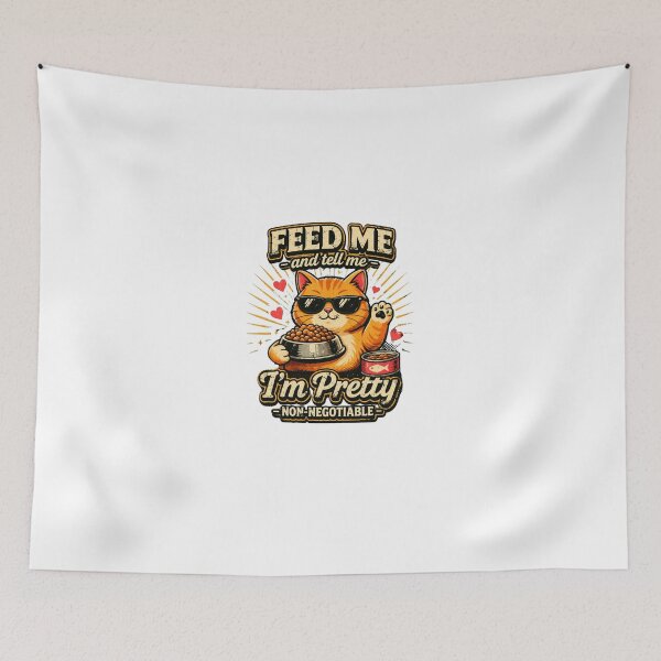 Item preview, Funny Cat Design – Feed Me And Tell Me I’m Pretty Vintage Graphic designed and sold by ZEVARO.