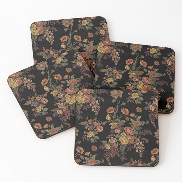 Item preview, Dark Moody Floral Pattern, Vintage Boho Botanical Print, Antique Autumn Flower Design  designed and sold by SezzyDesigns.