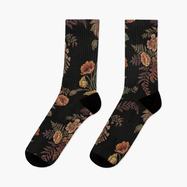 Item preview, Dark Moody Floral Pattern, Vintage Boho Botanical Print, Antique Autumn Flower Design  designed and sold by SezzyDesigns.