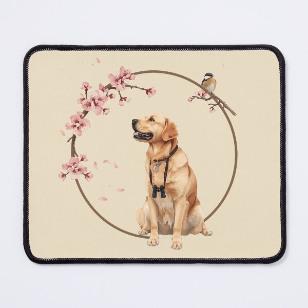 Item preview, Golden Retriever Birdwatching – Cherry Blossom Dog Watching Bird Nature Design designed and sold by Willow & Ink.