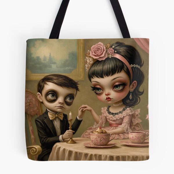 Item preview, A Curious Little Meeting. Strange Couple Aesthetic. Pop Surrealism Art inspired by Mark Ryden. Lowbrow art.. designed and sold by Piagor.