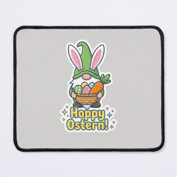 Item preview, Happy Easter! Cute Easter Gnome with Bunny Ears & Basket designed and sold by ValeriValera.
