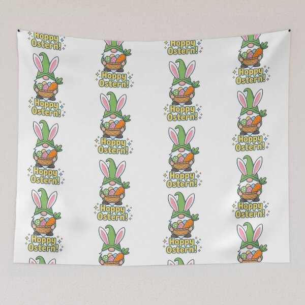 Item preview, Happy Easter! Cute Easter Gnome with Bunny Ears & Basket designed and sold by ValeriValera.