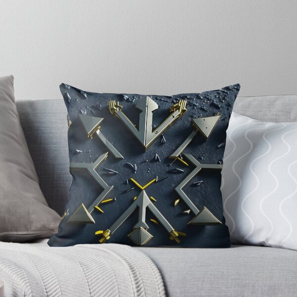Item preview, Futuristic Metallic Arrow Geometry - Abstract 3D Tech Pattern in Gold and Steel designed and sold by Peter Kraaibeek | Generative Designs and Car Art.
