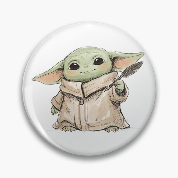Item preview, BABY YODA WITH QUILL AND INK designed and sold by LIS AND MELIVERSO.