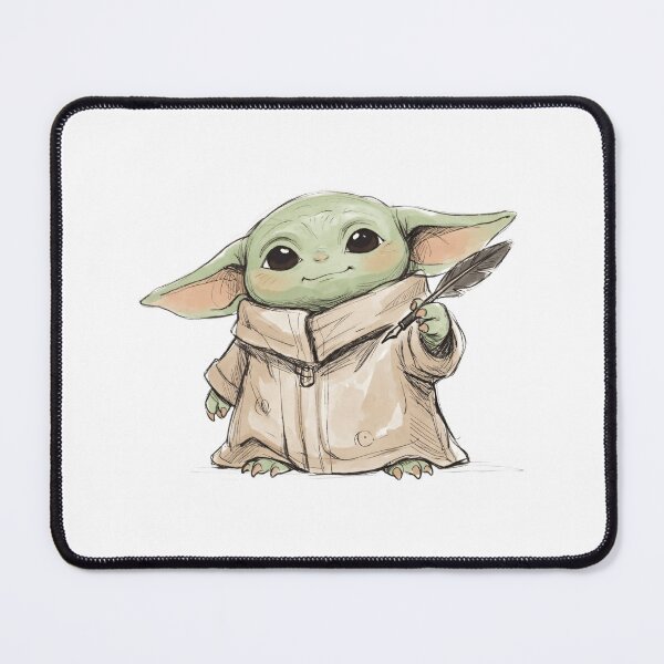 Item preview, BABY YODA WITH QUILL AND INK designed and sold by LIS AND MELIVERSO.