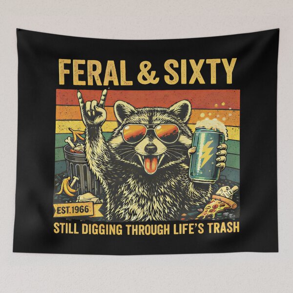 Item preview, Feral and Sixty 60th Birthday Sarcastic Sixtieth designed and sold by Blok45.