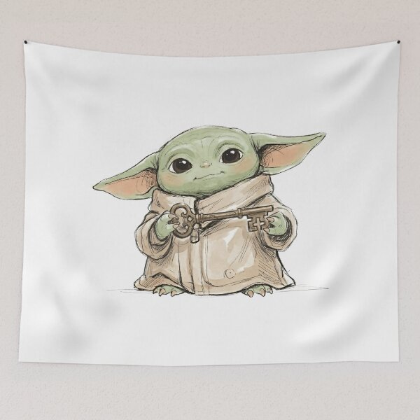 Item preview, BABY YODA WITH ANTIQUE KEY designed and sold by LIS AND MELIVERSO.
