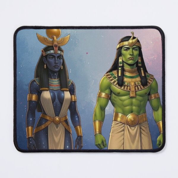 Item preview, Nut and Geb Couple Art | Egyptian Sky and Earth Deities | Kemetic Divine Union designed and sold by BlackStarsCreations.