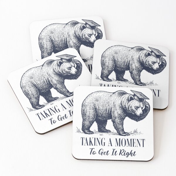 Item preview, Taking a Moment to Get It Right Bear Graduation Design, Vintage Engraving Style Thoughtful Student Gift designed and sold by TeeVerse27.
