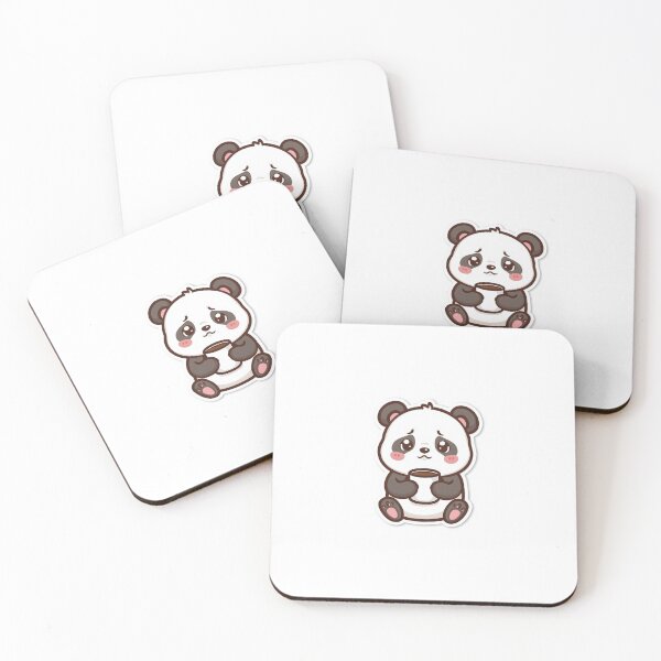 Item preview, Tired Panda Running on Empty Sticker – Funny Coffee Meme designed and sold by nashthrift.