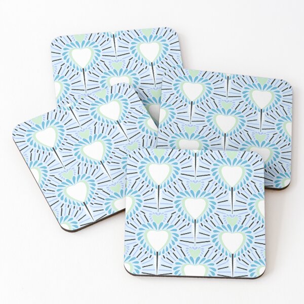 Item preview, Colorful Seamless Heart Pattern | Retro Love Design | Blue Hearts designed and sold by Soha05.