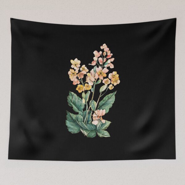 Item preview, Peach and Yellow Wildflower Botanical designed and sold by kndzxf.