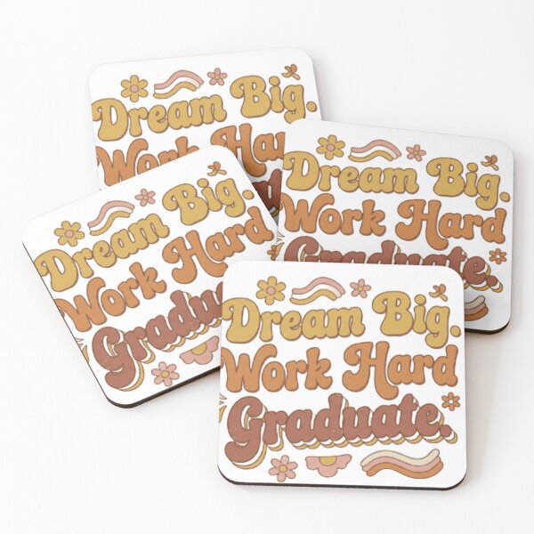 Item preview, Retro Groovy Dream Big Work Hard Graduate Floral designed and sold by ShoopingAn.