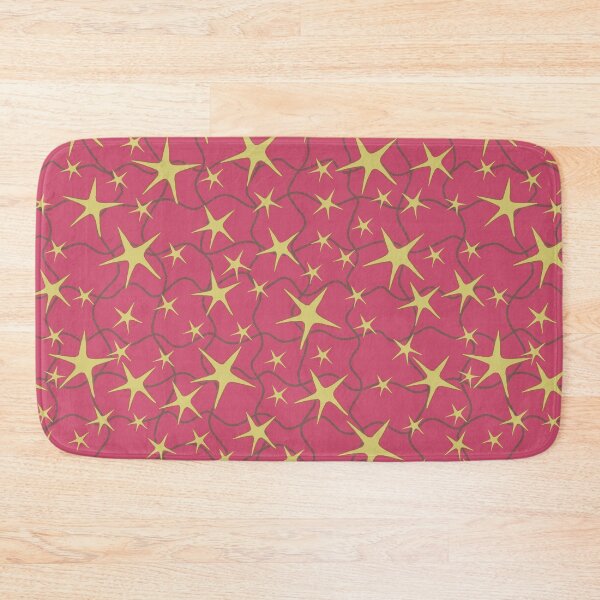 Item preview, Starfish Tangle: Whimsical Golden Stars on Rose Pink designed and sold by phatlizzardart.